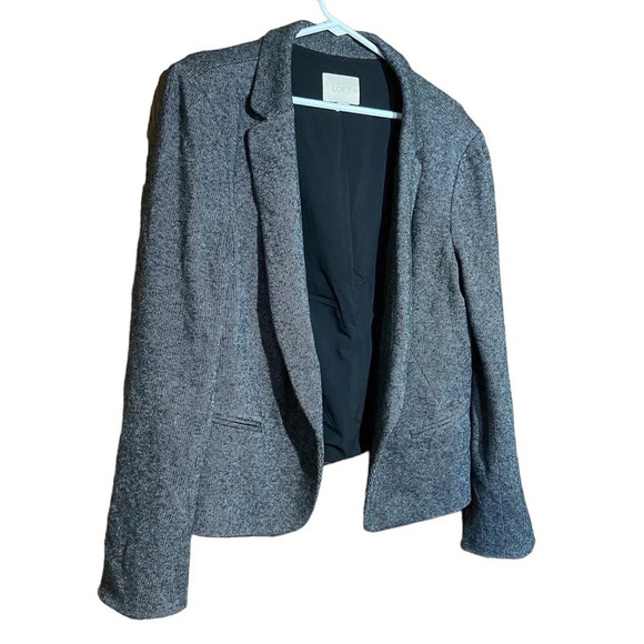 LOFT Woven black and white blazer size 14 - Picture 2 of 4